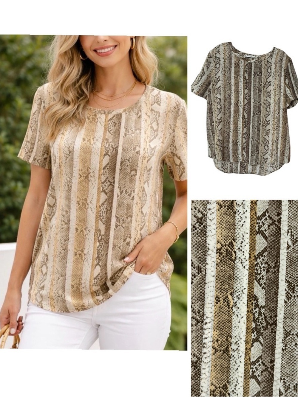 Equipment Femme silk snake skin top